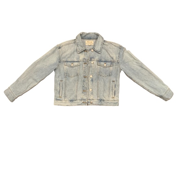 Madewell women’s The Boxy-Crop Jean Jacket in Fitzgerald Wash size small - Picture 5 of 5